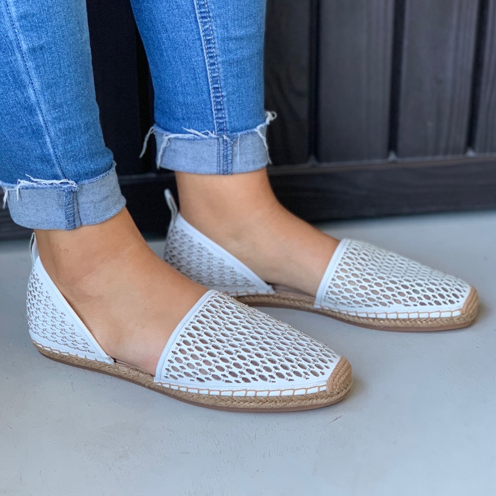 NIB D’Orsay Perforated White Leather Espadrille - Picture 2 of 6